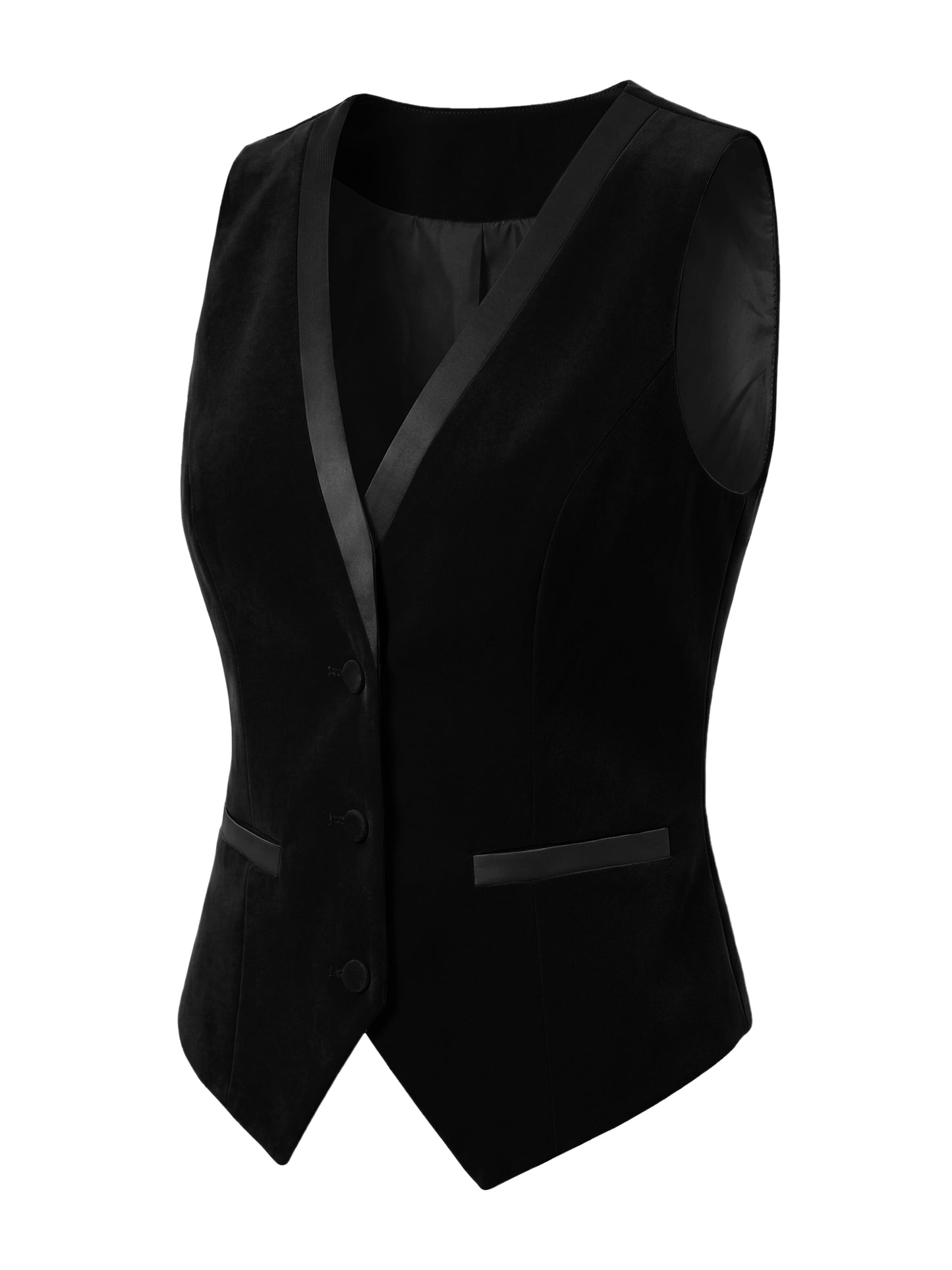 Women's Retro Sleeveless Steampunk Blazer Dressy Vest Velvet Suit Waistcoat (Available in Plus Size)