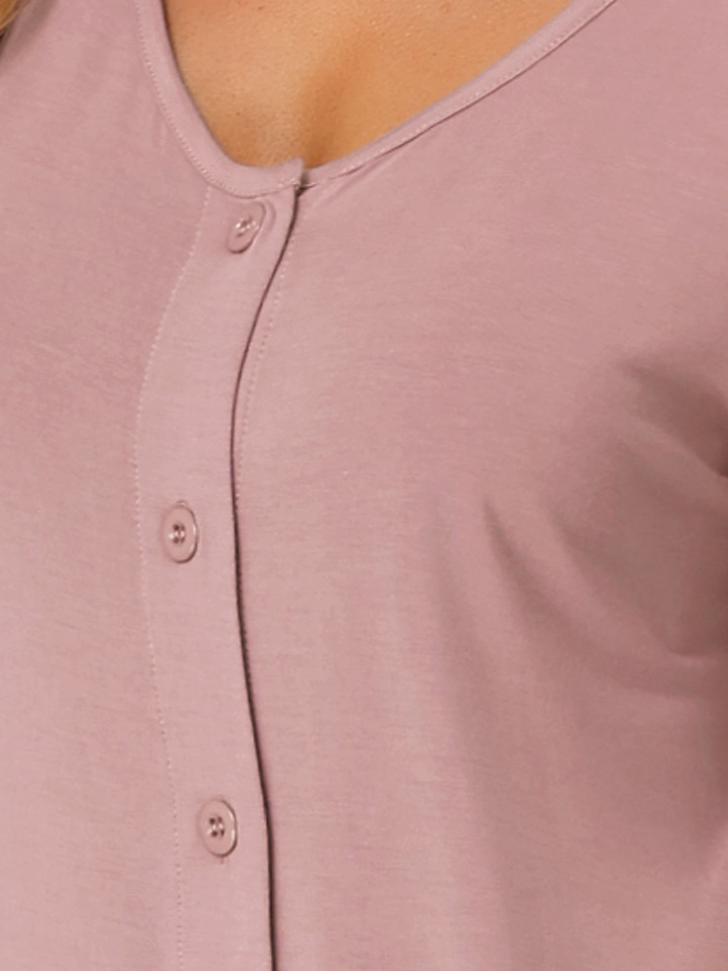 Camisón de manga corta con botones para mujer, vestido de pijama