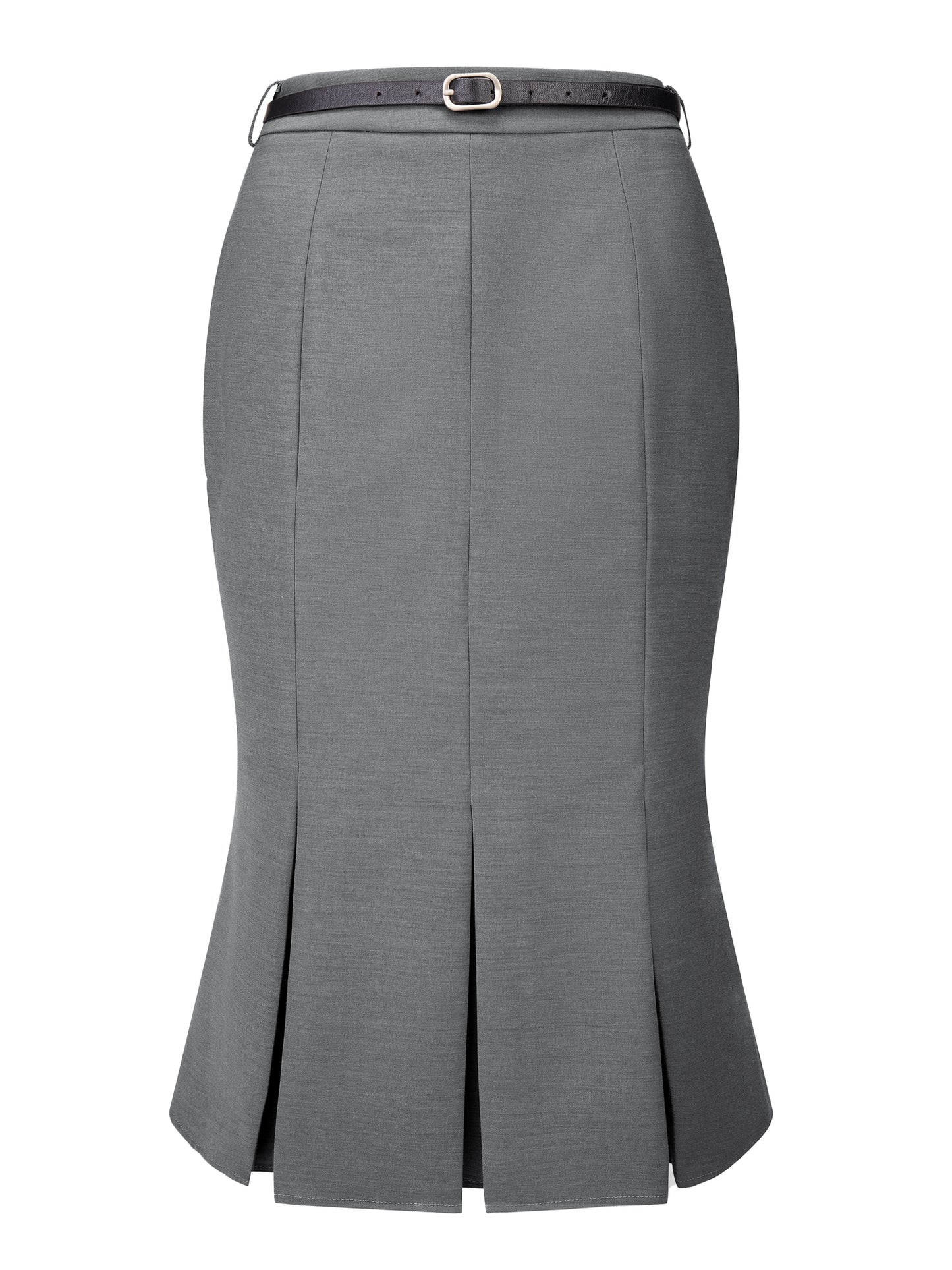 Women's Elegant Formal Skirt with Belt Knee Length Fishtail Pencil Skirt