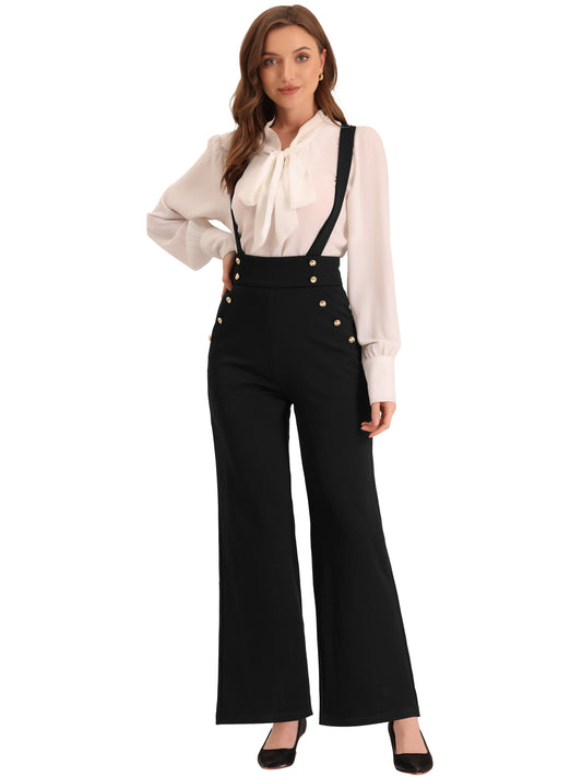 Women's Casual Office Overall Adjustable Straps Wide Leg Suspenders Jumpsuits (Available in Plus Size)