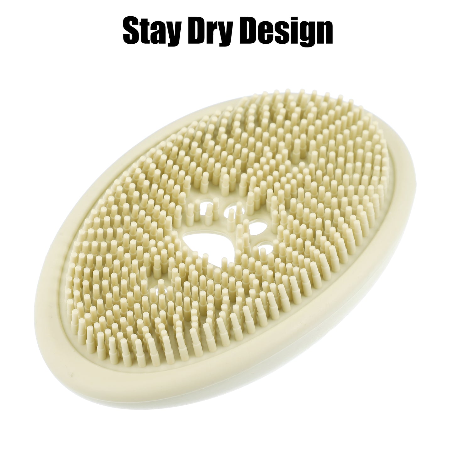1 Pc Silicone Soap Dish with Bristles, 2 in 1 Soap Saver, 11.5x7cm Beige