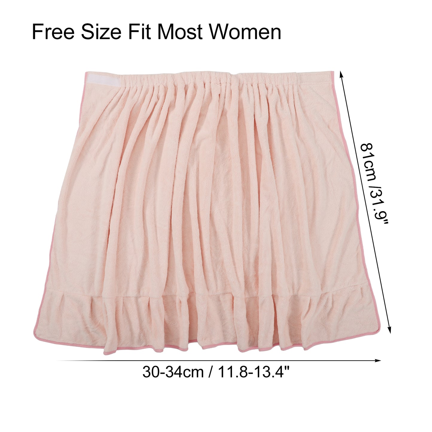 Bath Wrap Towel for Women Adjustable Closure Bath Wrap, Pink