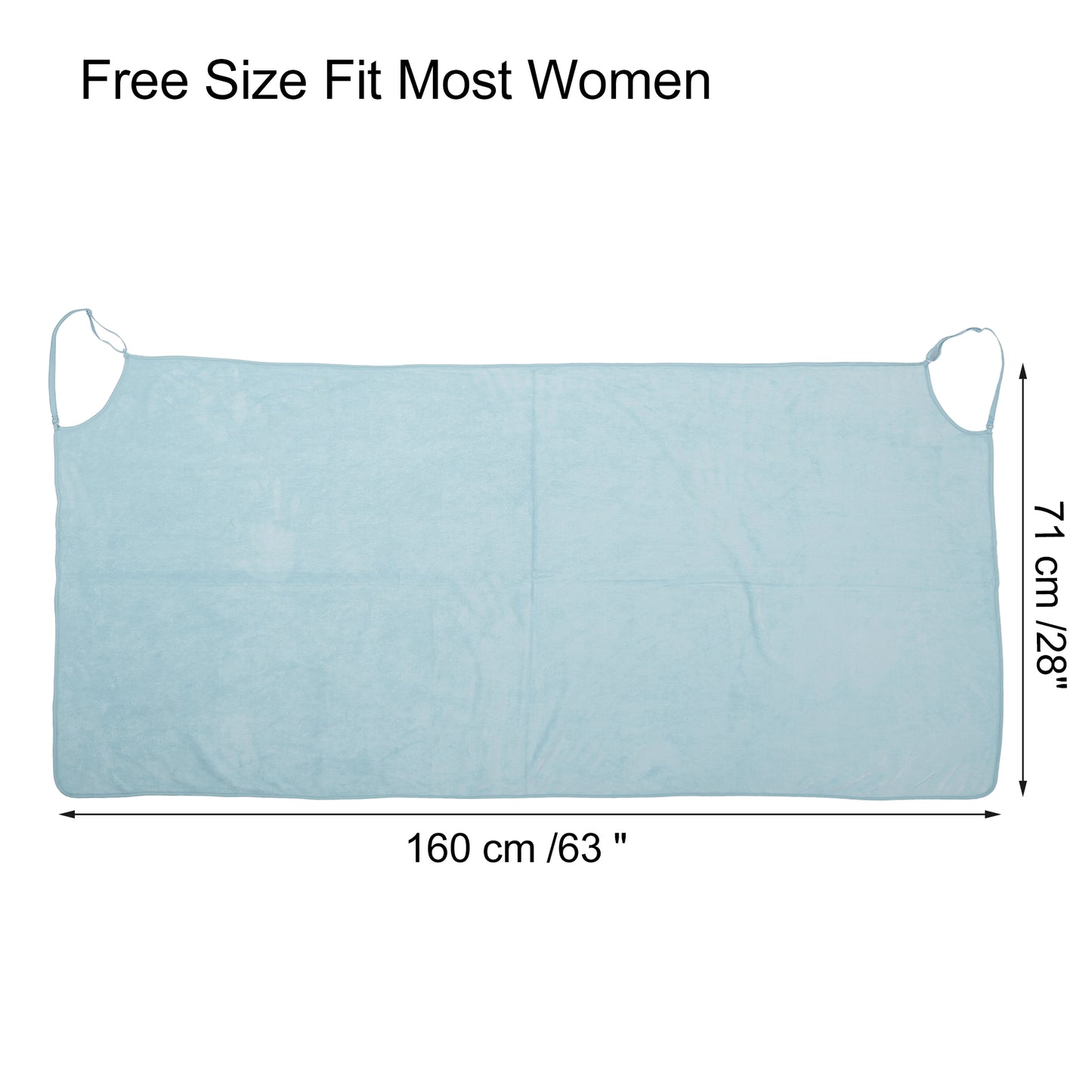 Bath Wrap Towel for Women, Adjustable Strap Shower Wrap Robe, Blue