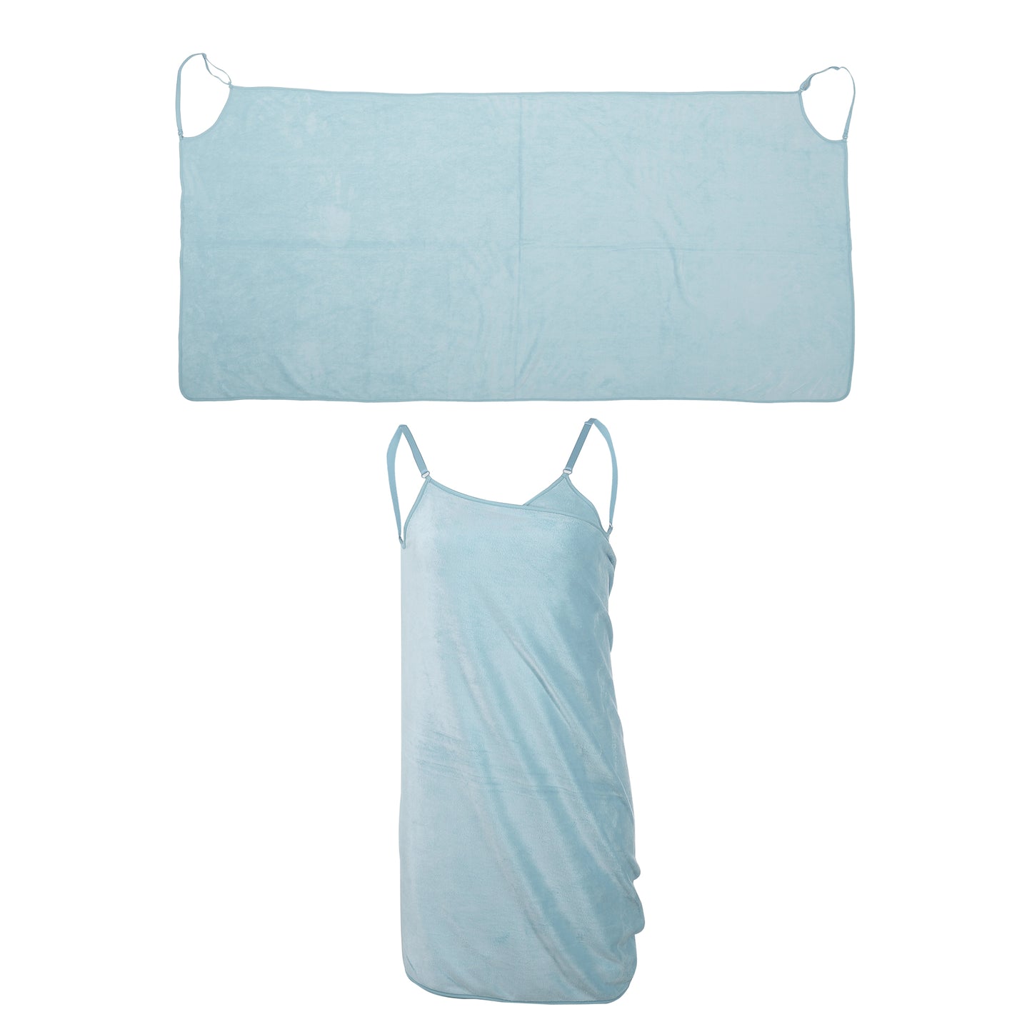 Bath Wrap Towel for Women, Adjustable Strap Shower Wrap Robe, Blue