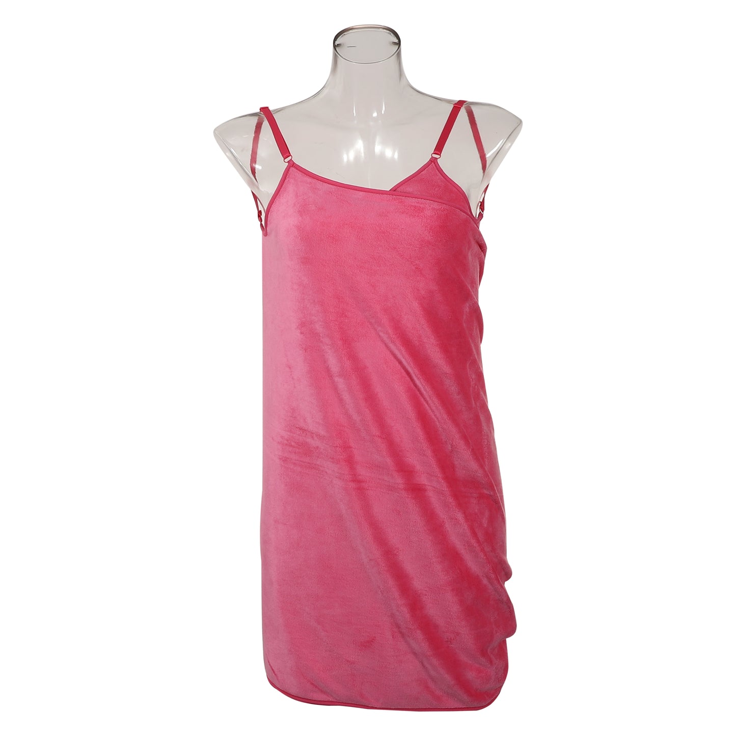 Bath Wrap Towel for Women, Adjustable Strap Shower Wrap Robe, Rose Red
