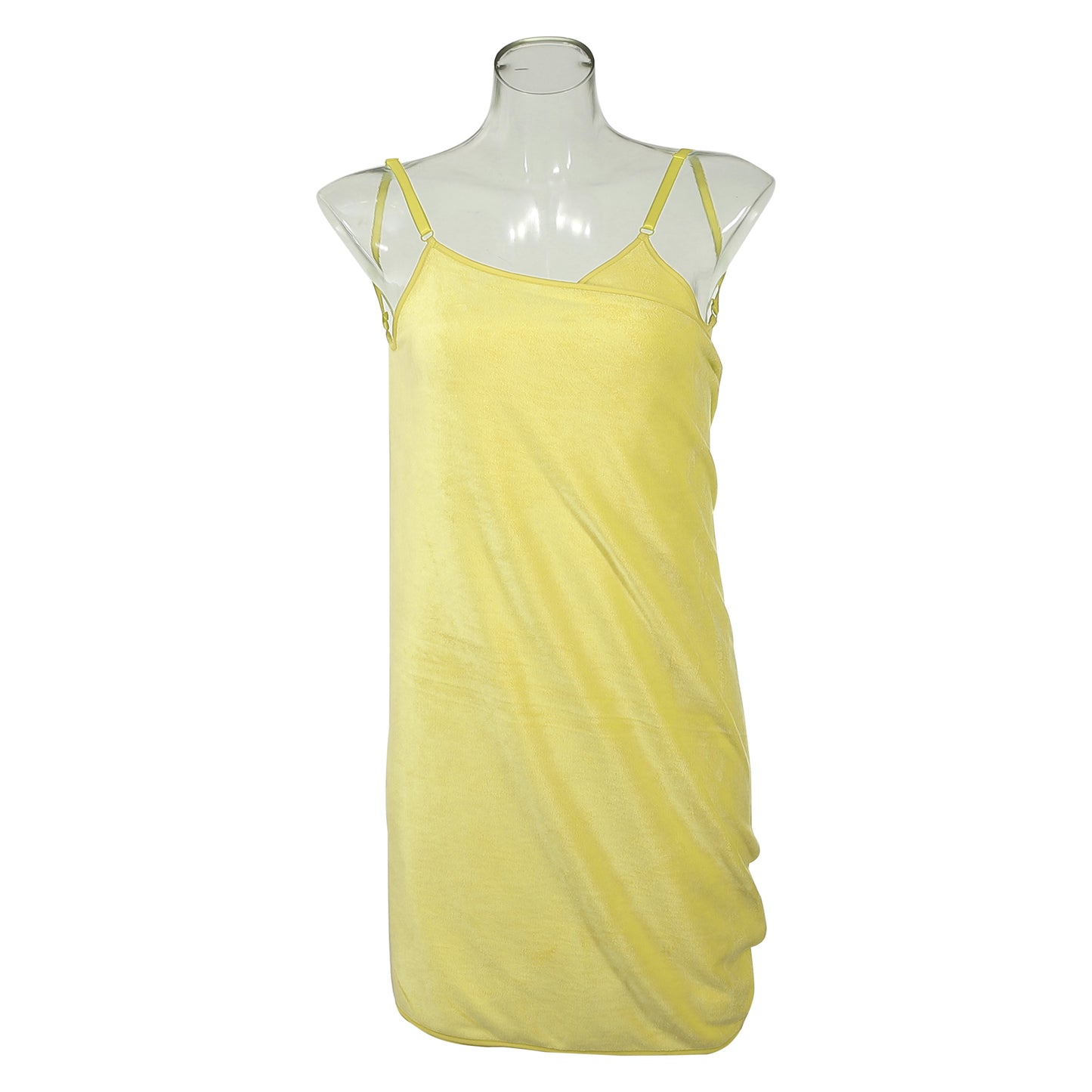 Bath Wrap Towel for Women, Adjustable Strap Shower Wrap Robe, Yellow
