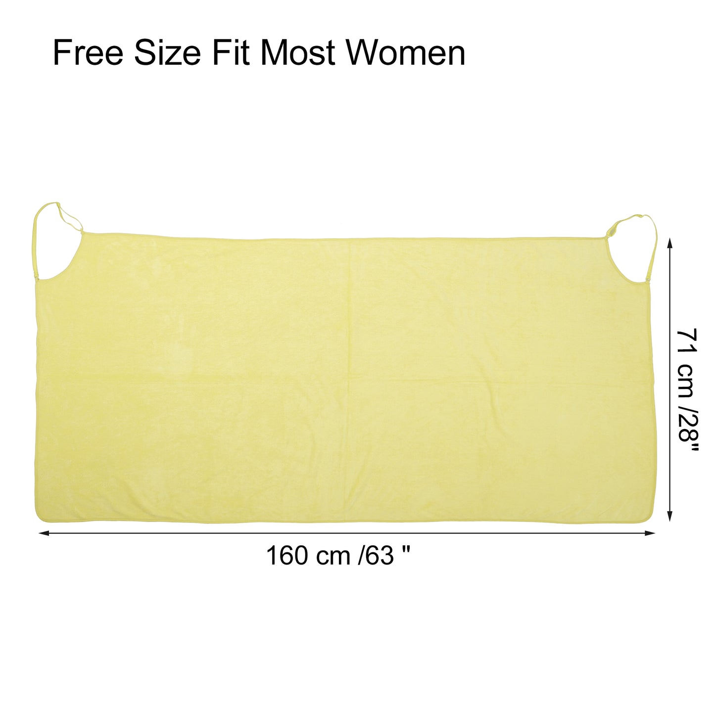 Bath Wrap Towel for Women, Adjustable Strap Shower Wrap Robe, Yellow