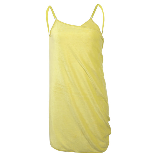 Bath Wrap Towel for Women, Adjustable Strap Shower Wrap Robe, Yellow
