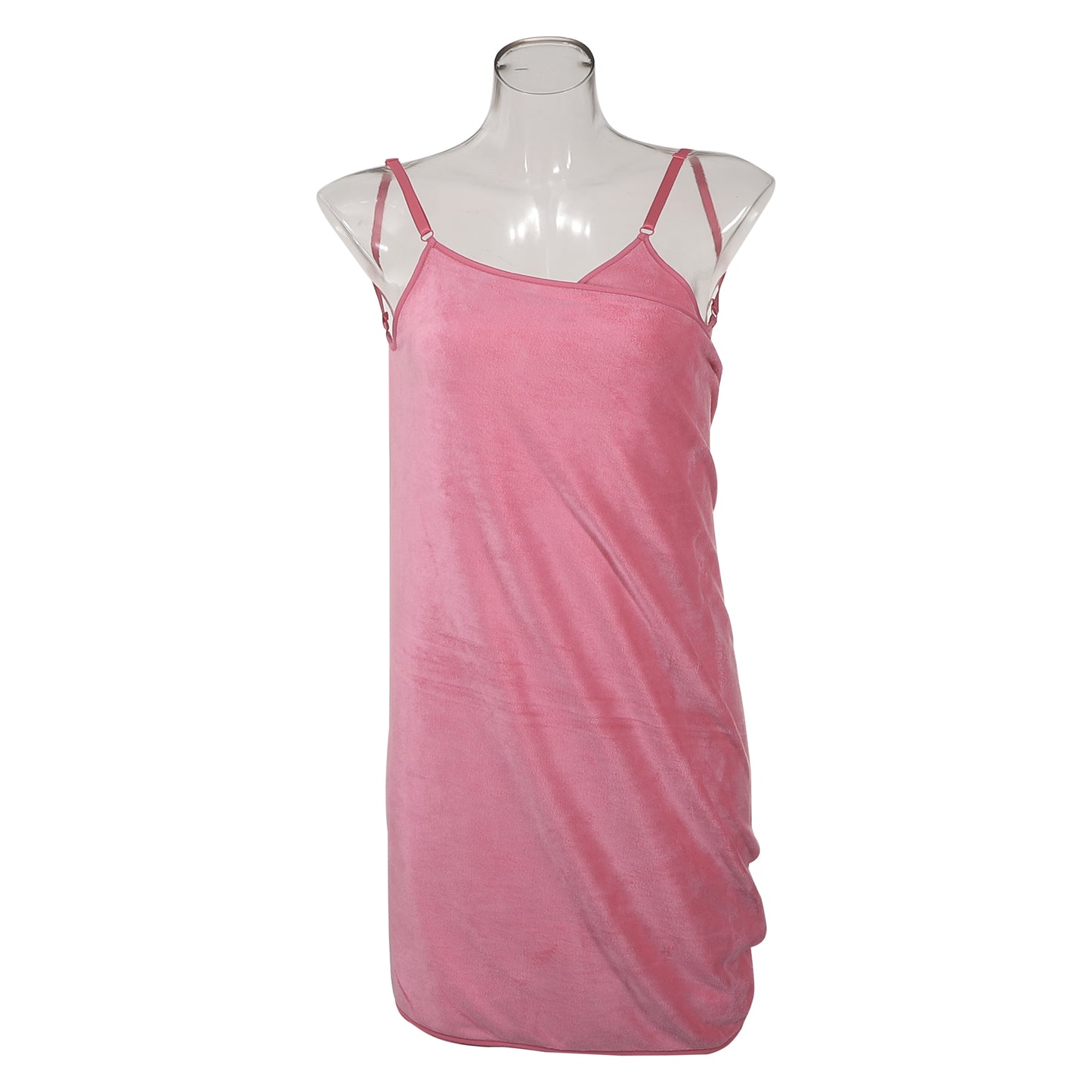 Bath Wrap Towel for Women, Adjustable Strap Shower Wrap Robe, Pink
