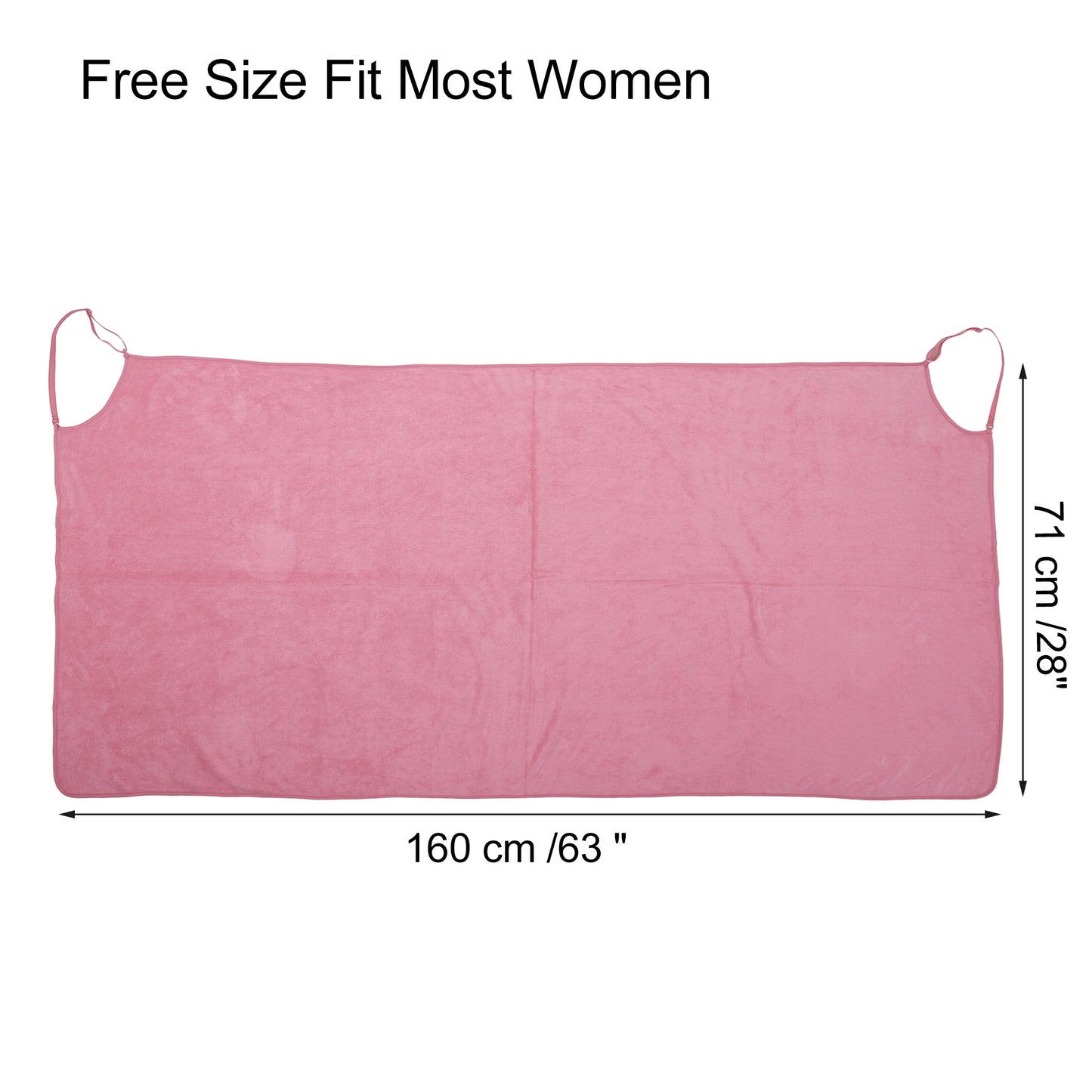 Bath Wrap Towel for Women, Adjustable Strap Shower Wrap Robe, Pink