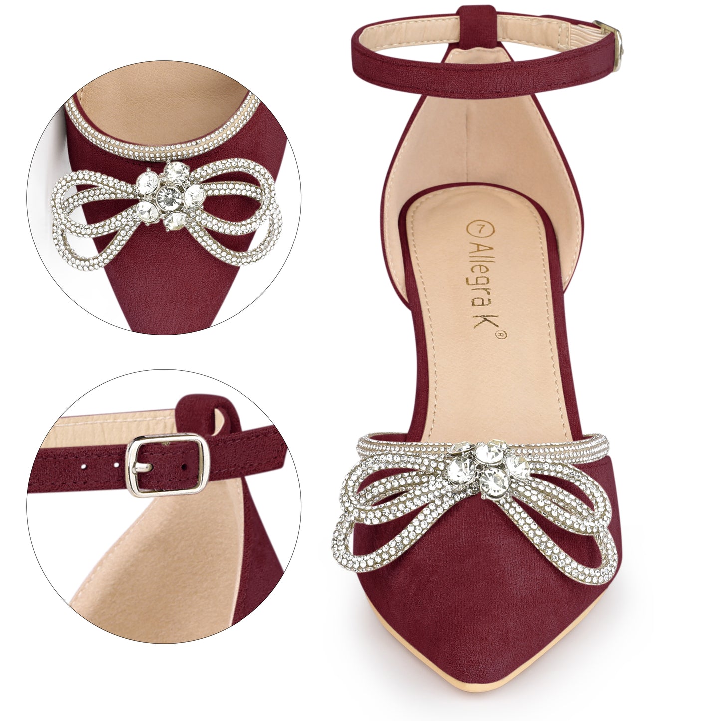 Women's Rhinestones Bow Wedding Shoes Stiletto Heel Sandals Pumps