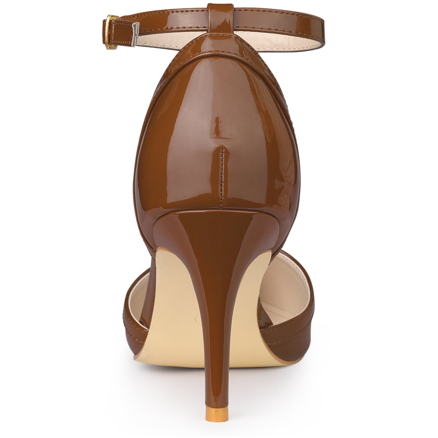 Zapatos de tacón alto de aguja con punta puntiaguda para mujer, con tiras en el tobillo, para boda, novia, fiesta de noche