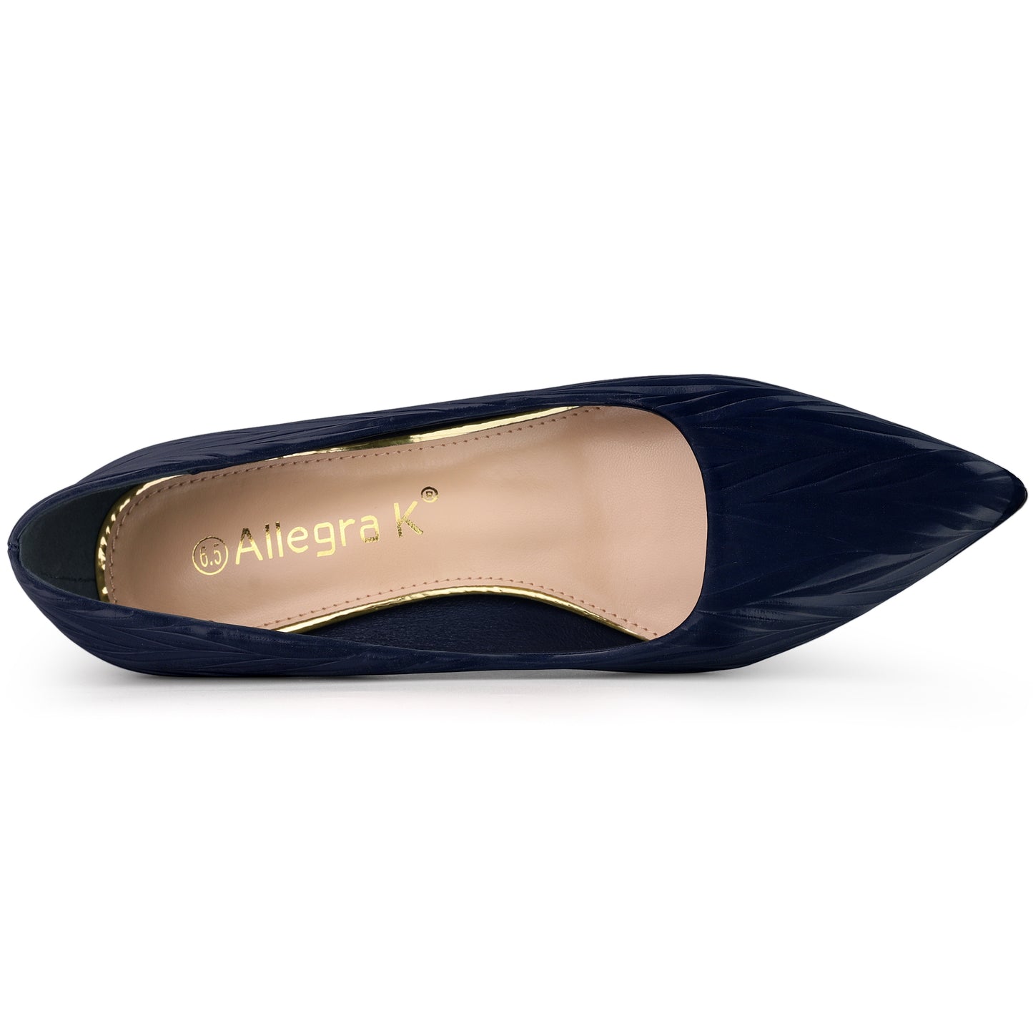 Zapatos de tacón bajo con punta puntiaguda y estampado de hojas para mujer
