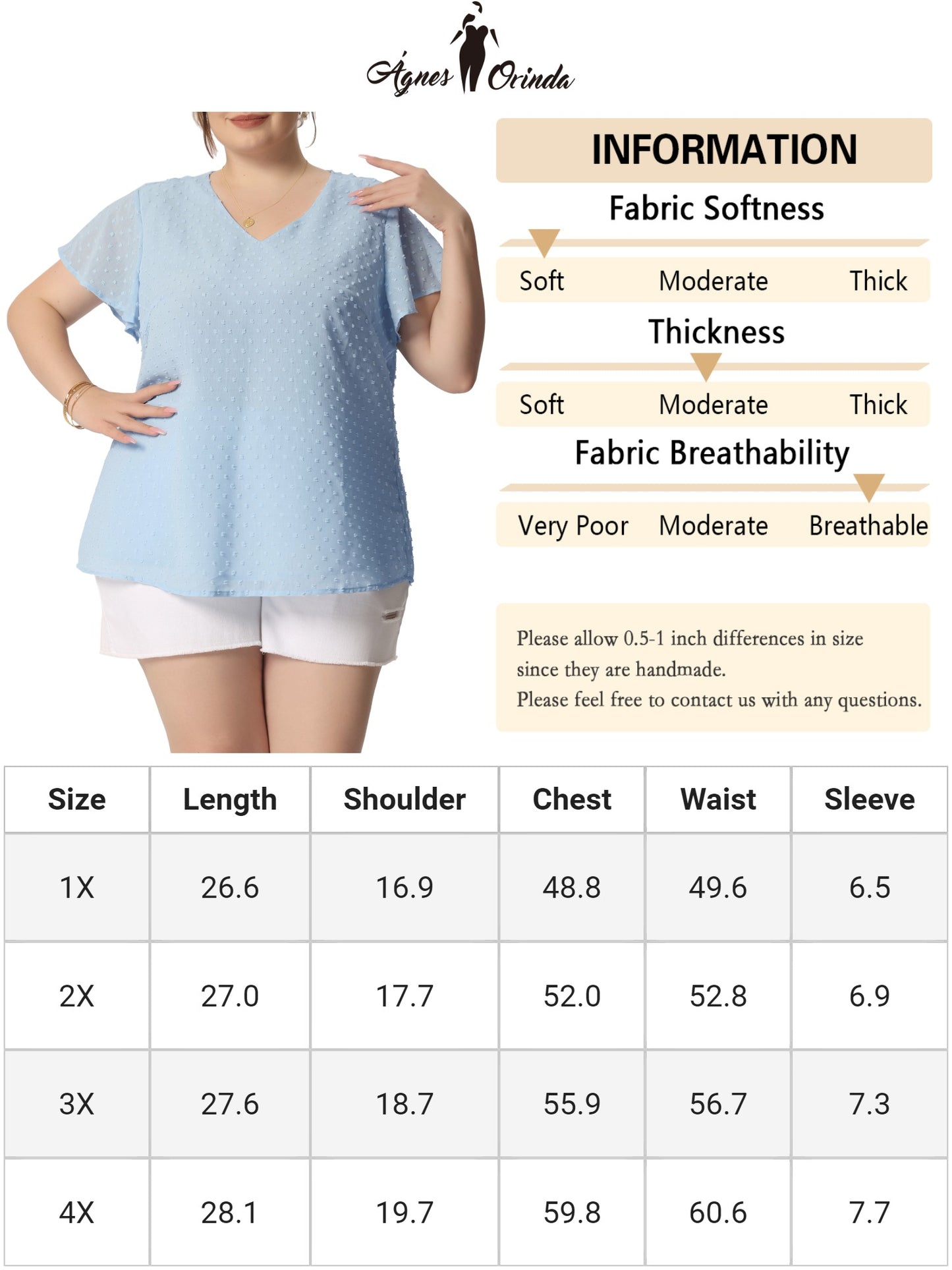 Women Plus Size Swiss Dots Blouse V Neck Summer Short Sleeve Casual Top