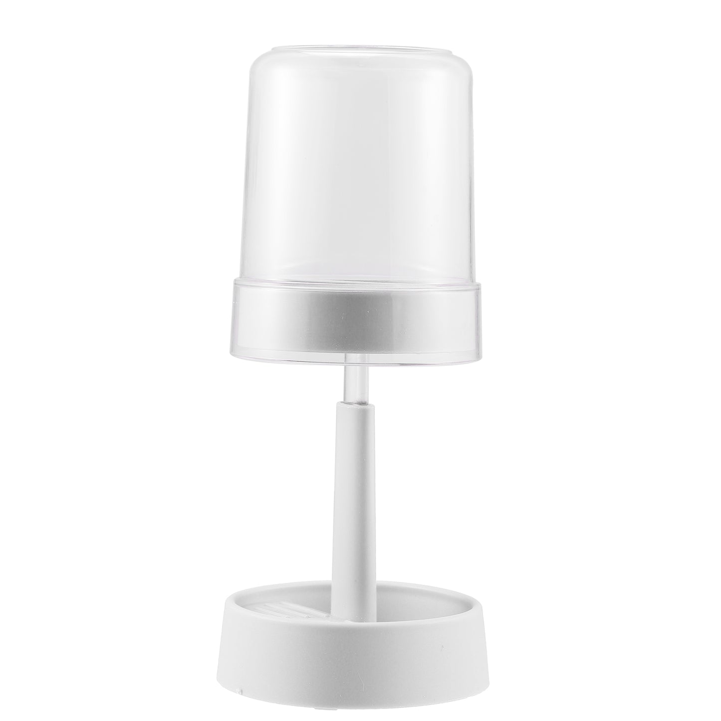 Portacepillos ajustable con tapa para baño, 27,6 cm, color blanco