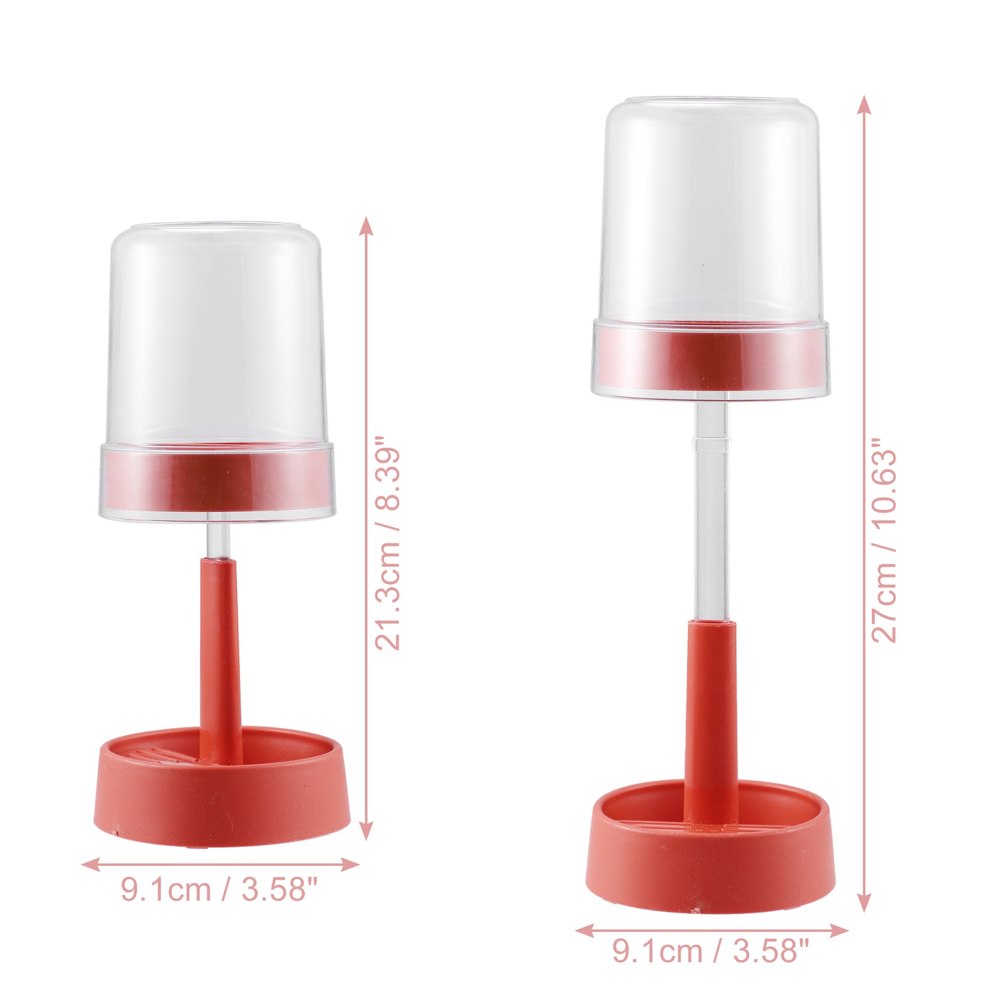 Adjustable Toothbrush Holder with Cover for Bathroom, 10.63" Red