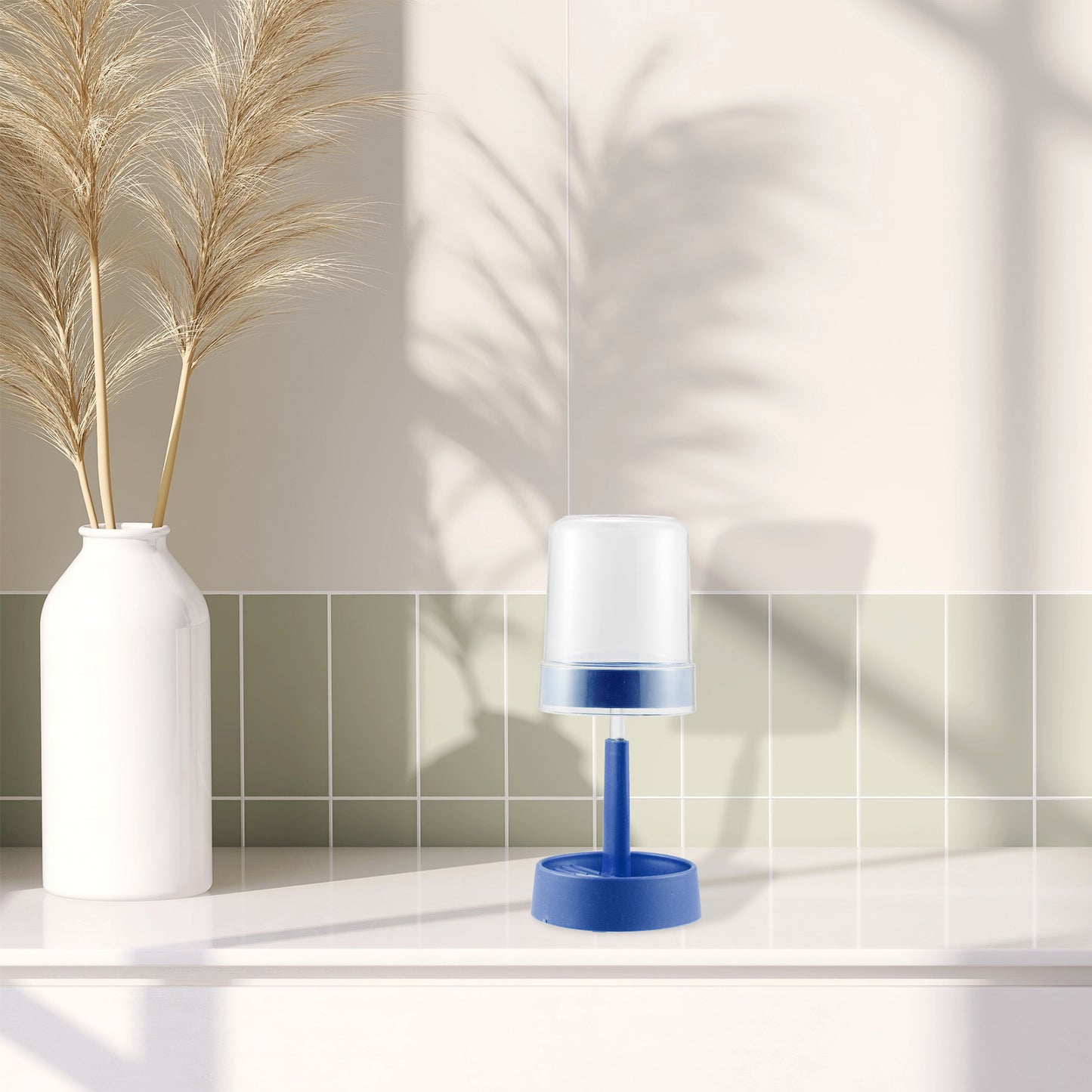 Adjustable Toothbrush Holder with Cover for Bathroom, 10.63" Blue