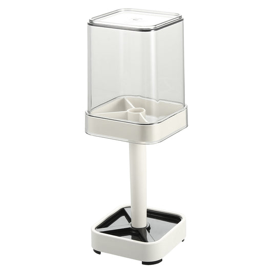 1 soporte para cepillo de dientes con tapa y 3 ranuras, 22,86 x 7,3 cm, color blanco