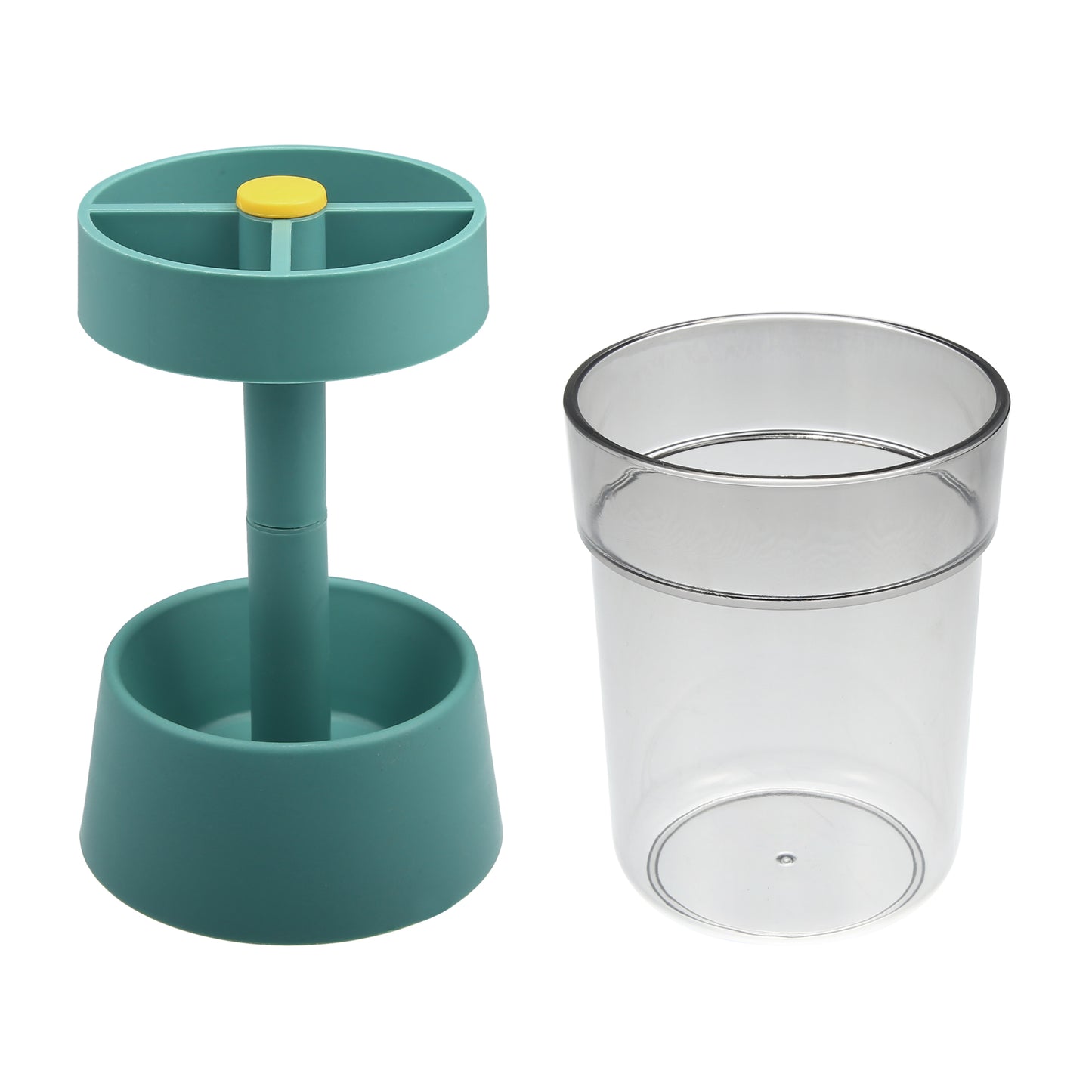 1 Pc PP Toothbrush Holder Stand with Cover with 3 Slots, 8.66"x2.99" Green