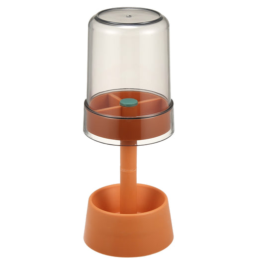 1 Pc PP Toothbrush Holder Stand with Cover with 3 Slots, 8.66"x2.99" Orange