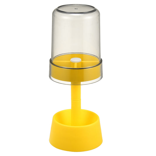 1 Pc PP Toothbrush Holder Stand with Cover with 3 Slots, 8.66"x2.99" Yellow