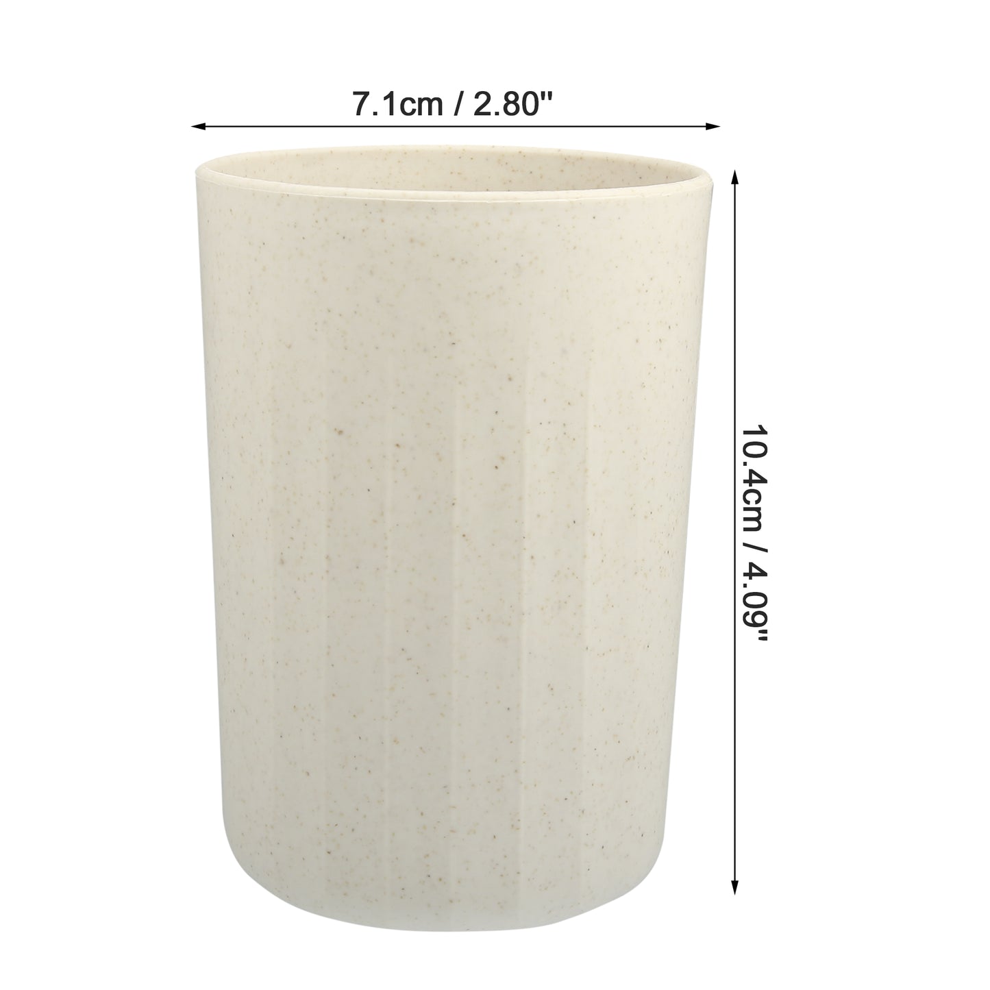 1 Pc Bathroom Tumbler, Wheat Straw Cup for Bathroom 4.09"x2.80" Beige