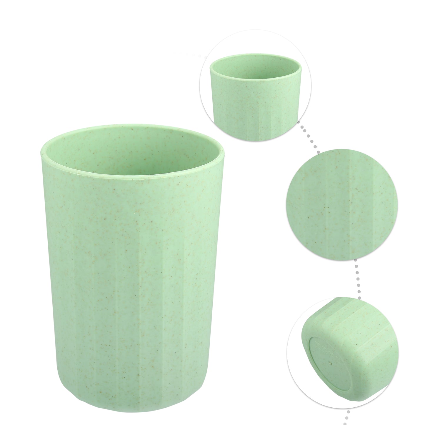 1 Pc Bathroom Tumbler, Wheat Straw Cup for Bathroom 4.09"x2.80" Green