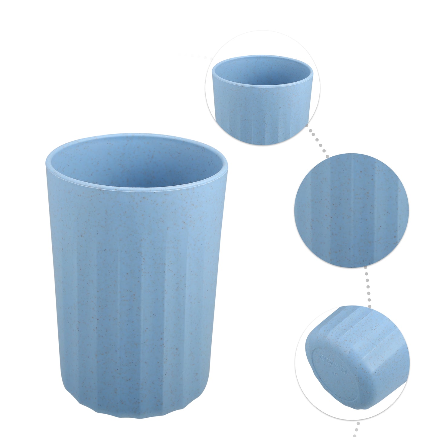 Vaso de baño de paja de trigo, 10 x 7 cm, color azul