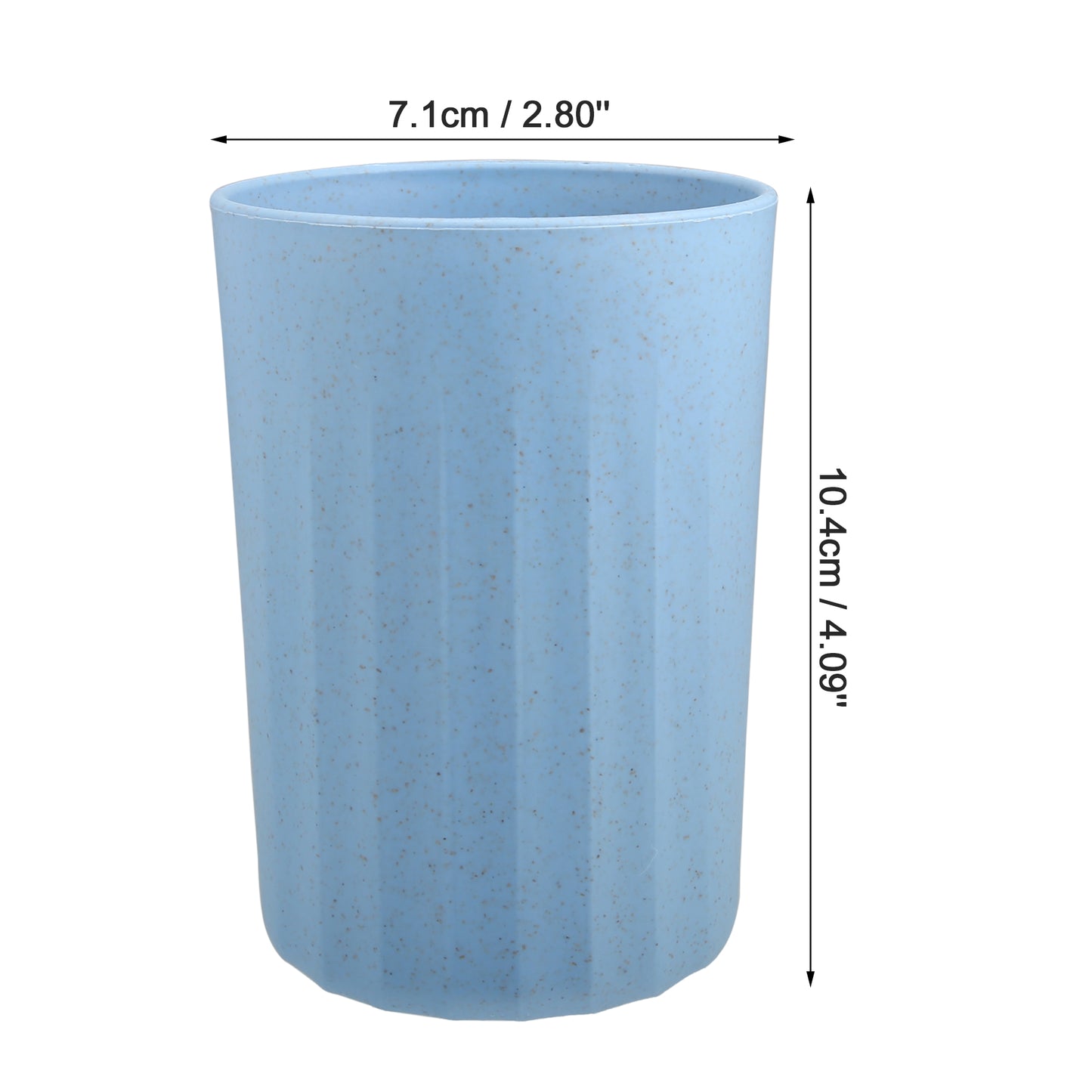 Vaso de baño de paja de trigo, 10 x 7 cm, color azul