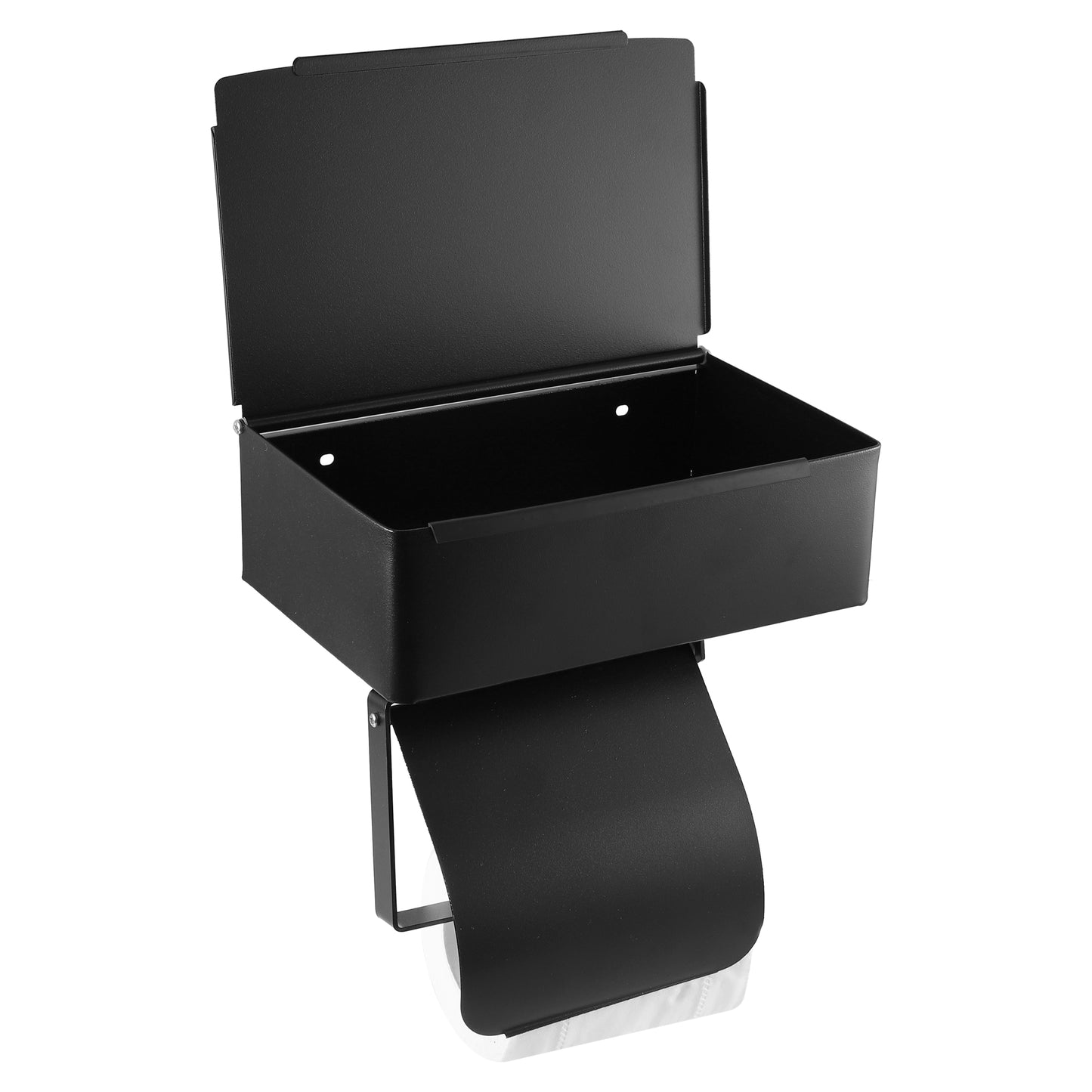 Portarrollos de papel higiénico, soporte de pared para baño, color negro