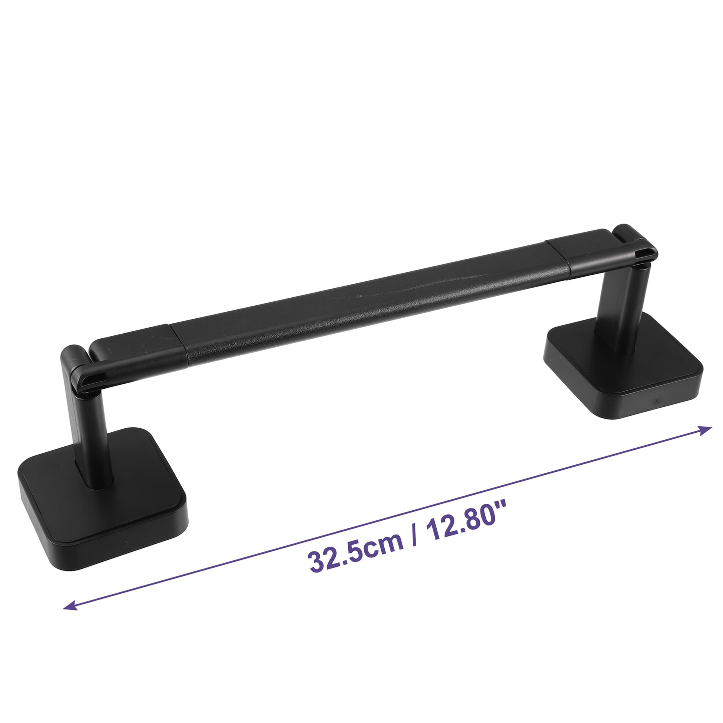 1 Set Wall Mounted Towel Rack Organizer, No Drill for Bathroom, 12.80"x2.95"x2.36" Black