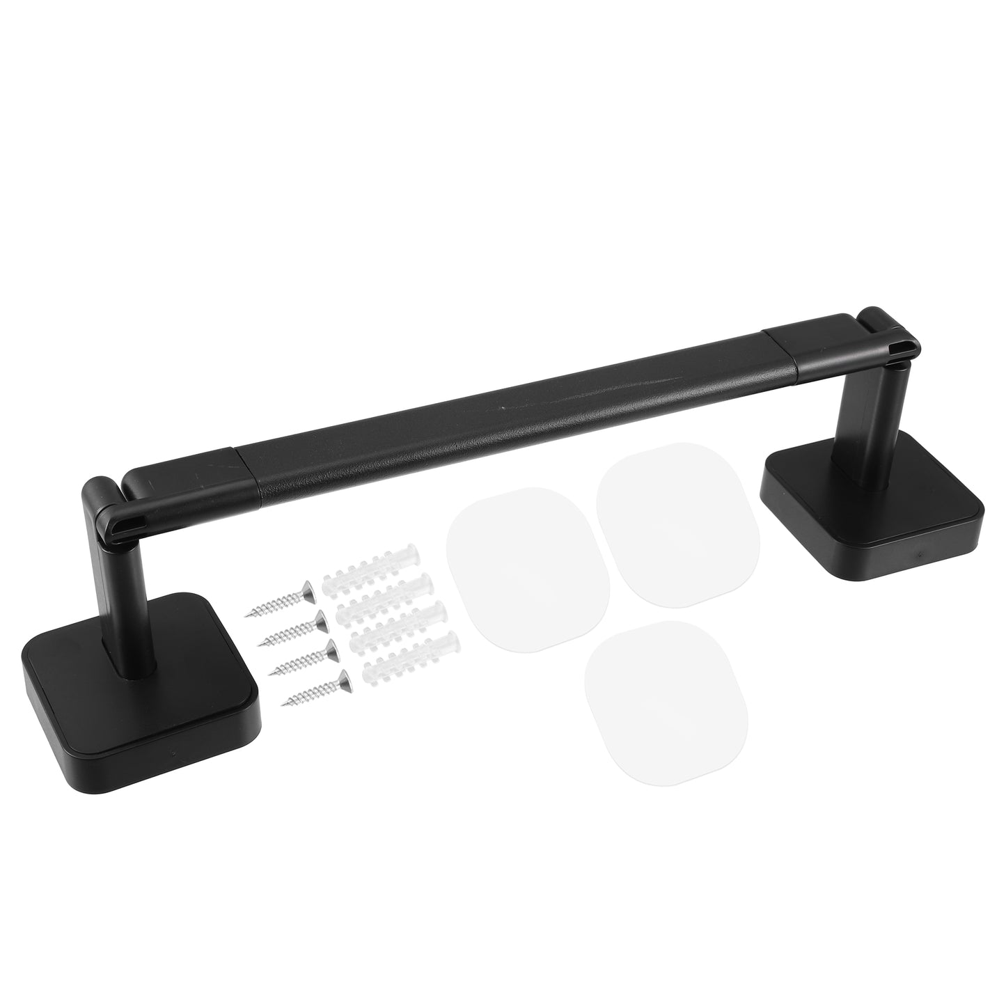 1 Set Wall Mounted Towel Rack Organizer, No Drill for Bathroom, 12.80"x2.95"x2.36" Black