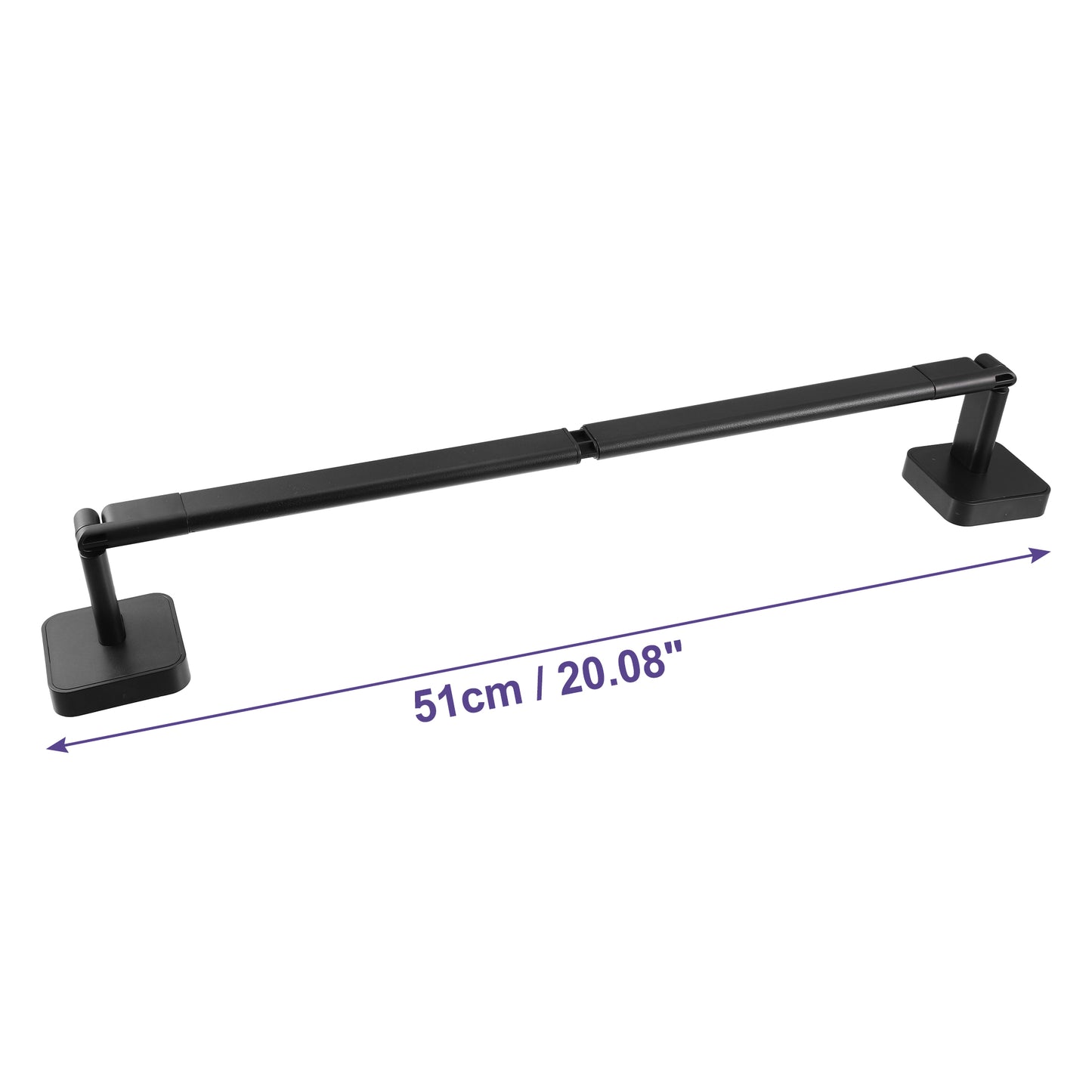 1 Set Wall Mounted Towel Rack Organizer, No Drill for Bathroom, 20.08"x2.95"x2.36" Black