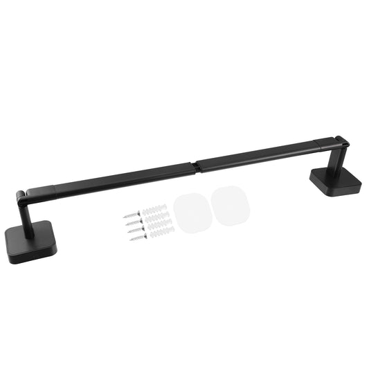 1 Set Wall Mounted Towel Rack Organizer, No Drill for Bathroom, 20.08"x2.95"x2.36" Black