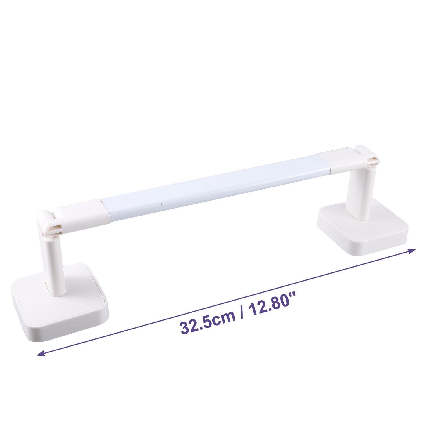 1 Set Wall Mounted Towel Rack Organizer, No Drill for Bathroom, 12.80"x2.95"x2.36" White