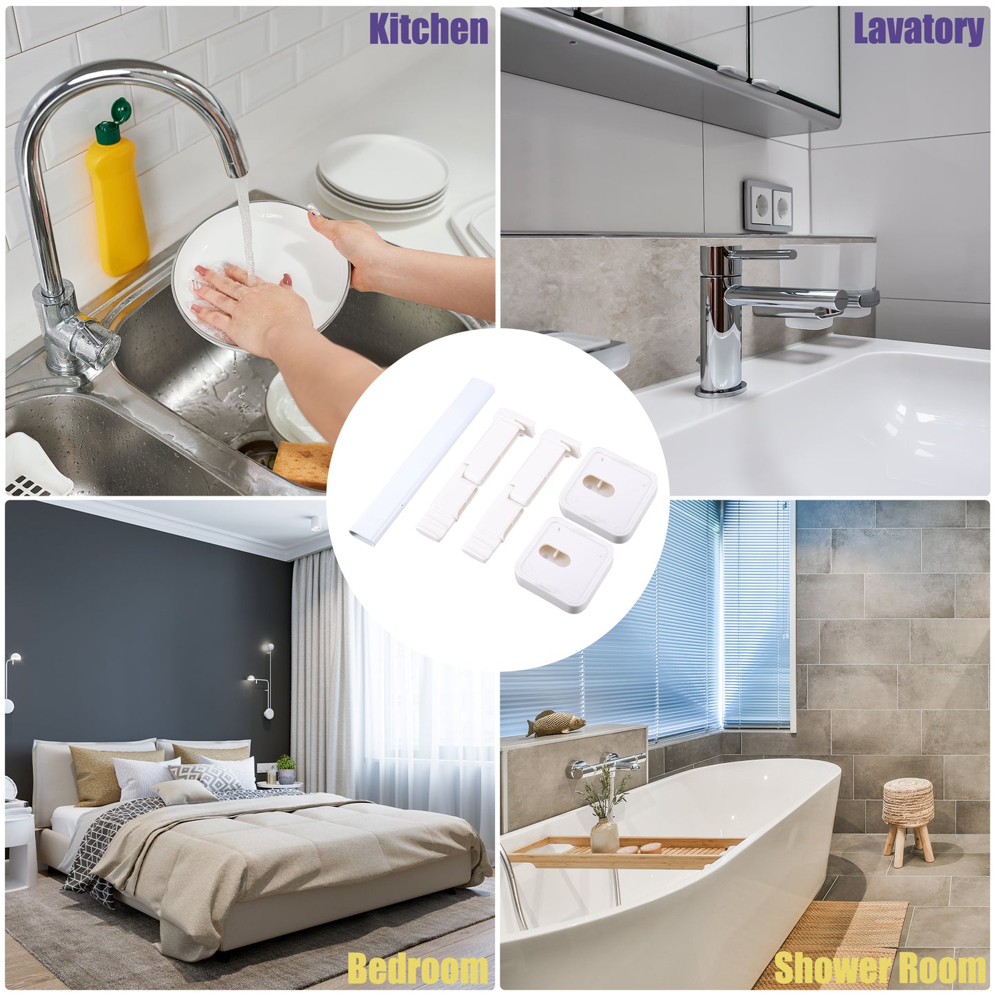 1 Set Wall Mounted Towel Rack Organizer, No Drill for Bathroom, 12.80"x2.95"x2.36" White