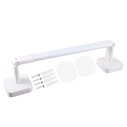 1 Set Wall Mounted Towel Rack Organizer, No Drill for Bathroom, 12.80"x2.95"x2.36" White