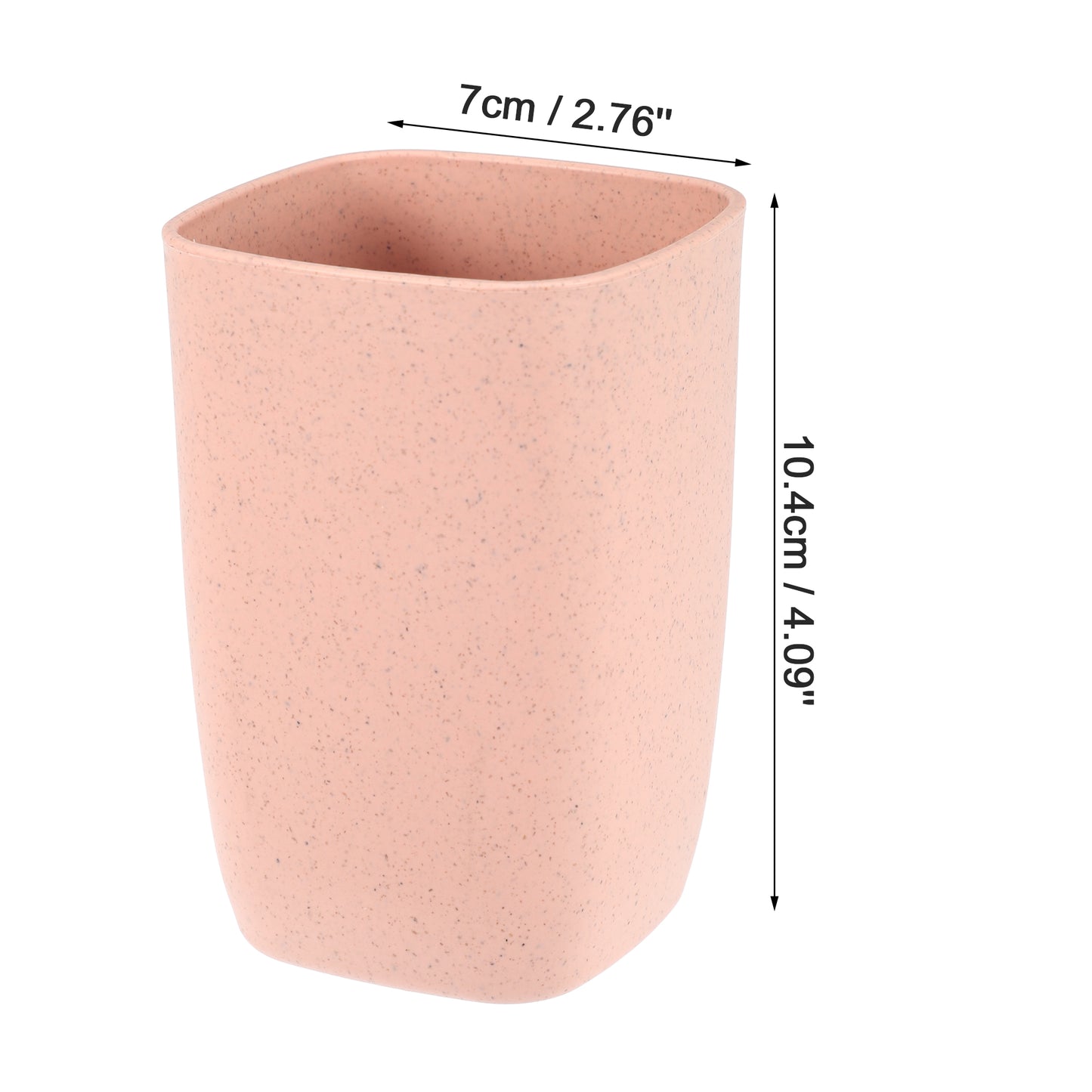 Square Shape Bathroom Tumblers PP Cup for Bathroom 4.09"x2.76" Pink