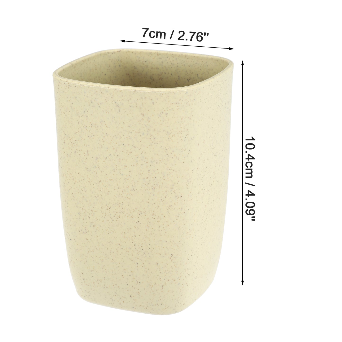 Square Shape Bathroom Tumblers PP Cup for Bathroom 4.09"x2.76" Beige
