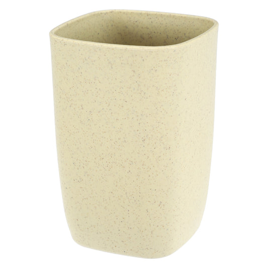 Square Shape Bathroom Tumblers PP Cup for Bathroom 4.09"x2.76" Beige