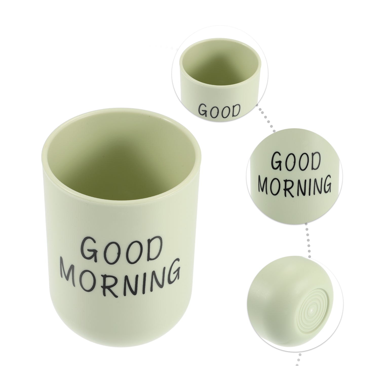 Vasos de plástico para cepillos de dientes de baño, 10 x 7 cm, color verde