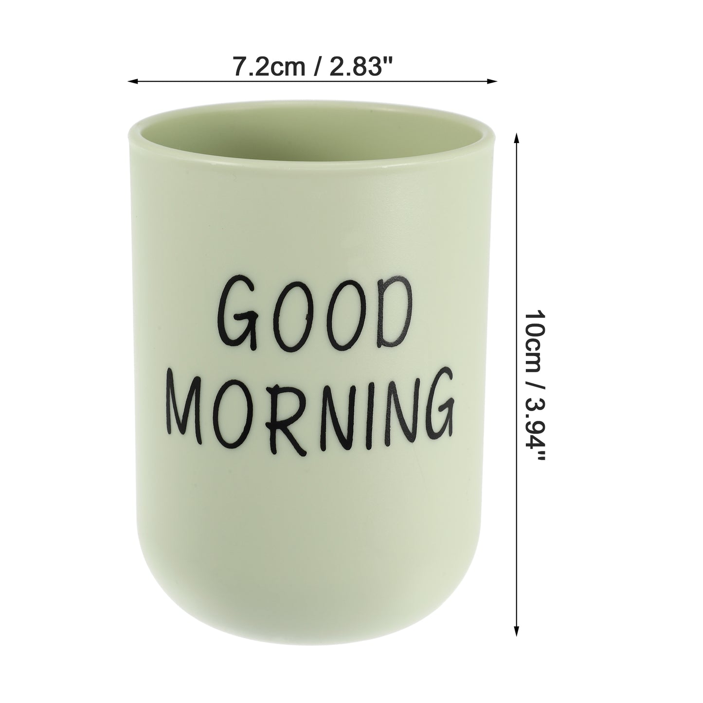 Vasos de plástico para cepillos de dientes de baño, 10 x 7 cm, color verde