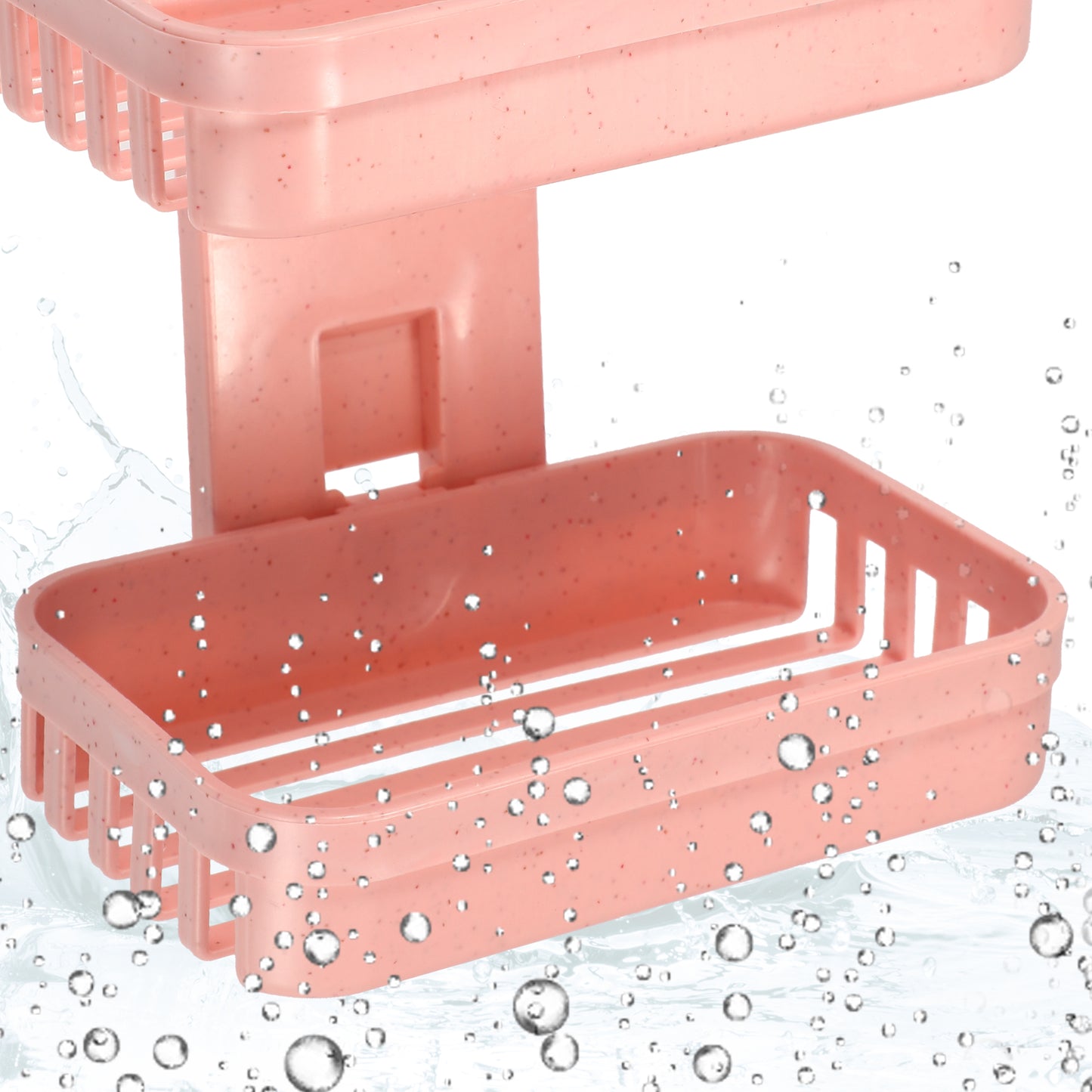 1 Pc Plastic Soap Dish Drill Free Soap Holder for Bathroom Pink