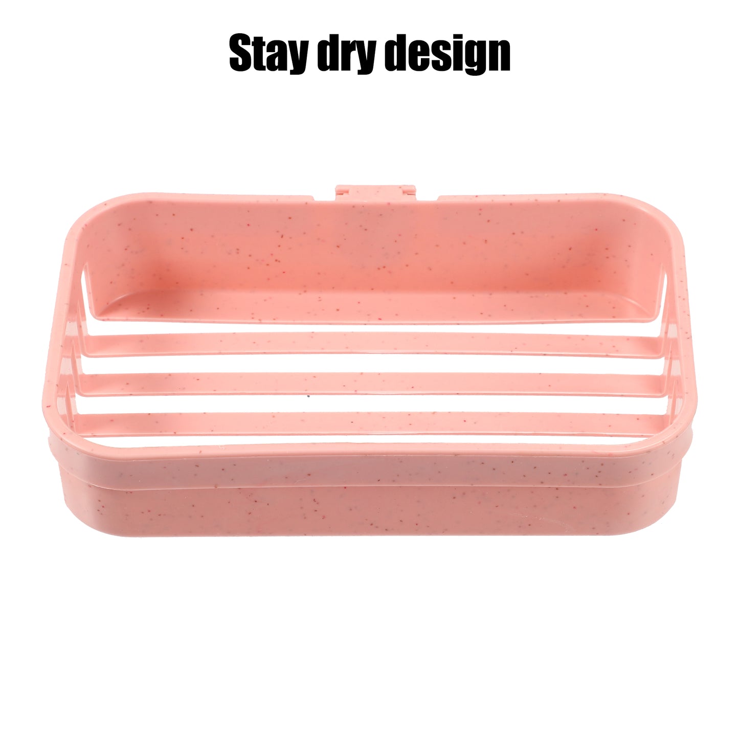 1 Pc Plastic Soap Dish Drill Free Soap Holder for Bathroom Pink