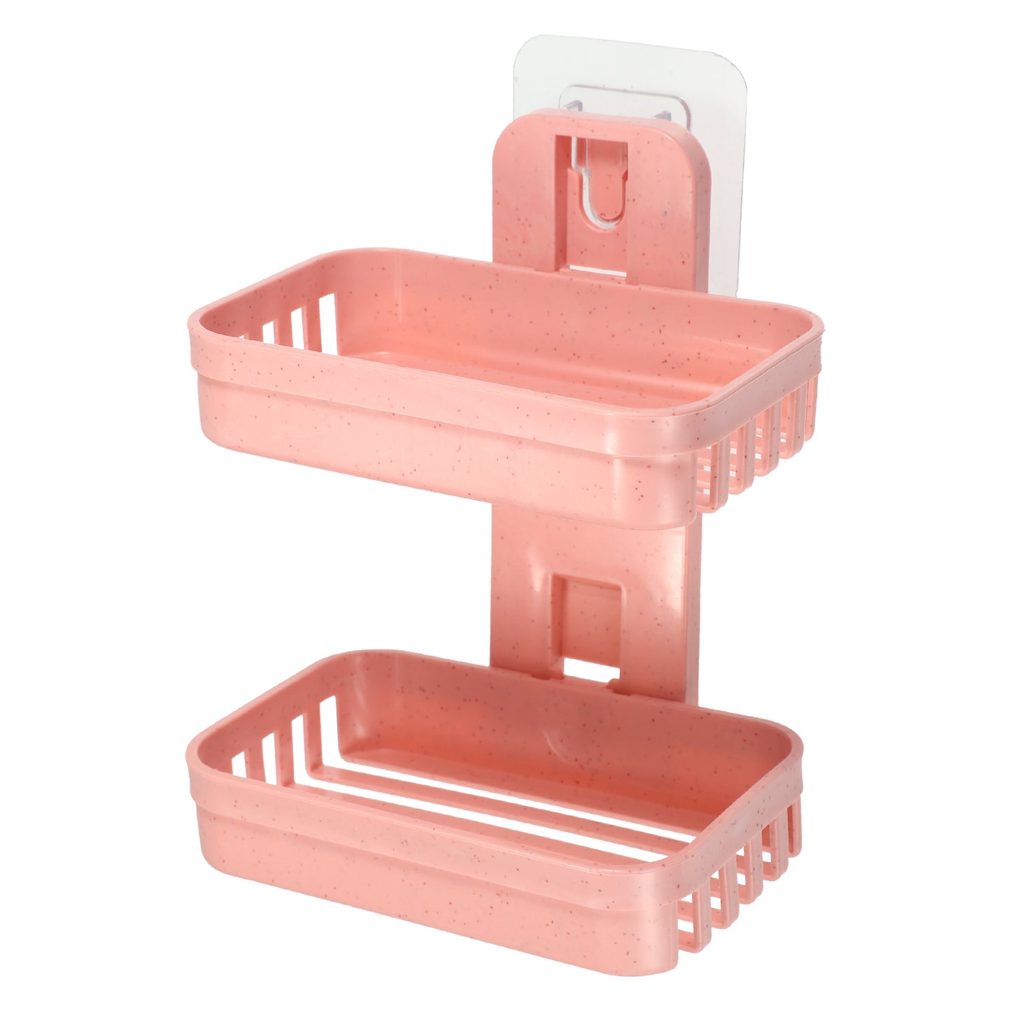 1 Pc Plastic Soap Dish Drill Free Soap Holder for Bathroom Pink