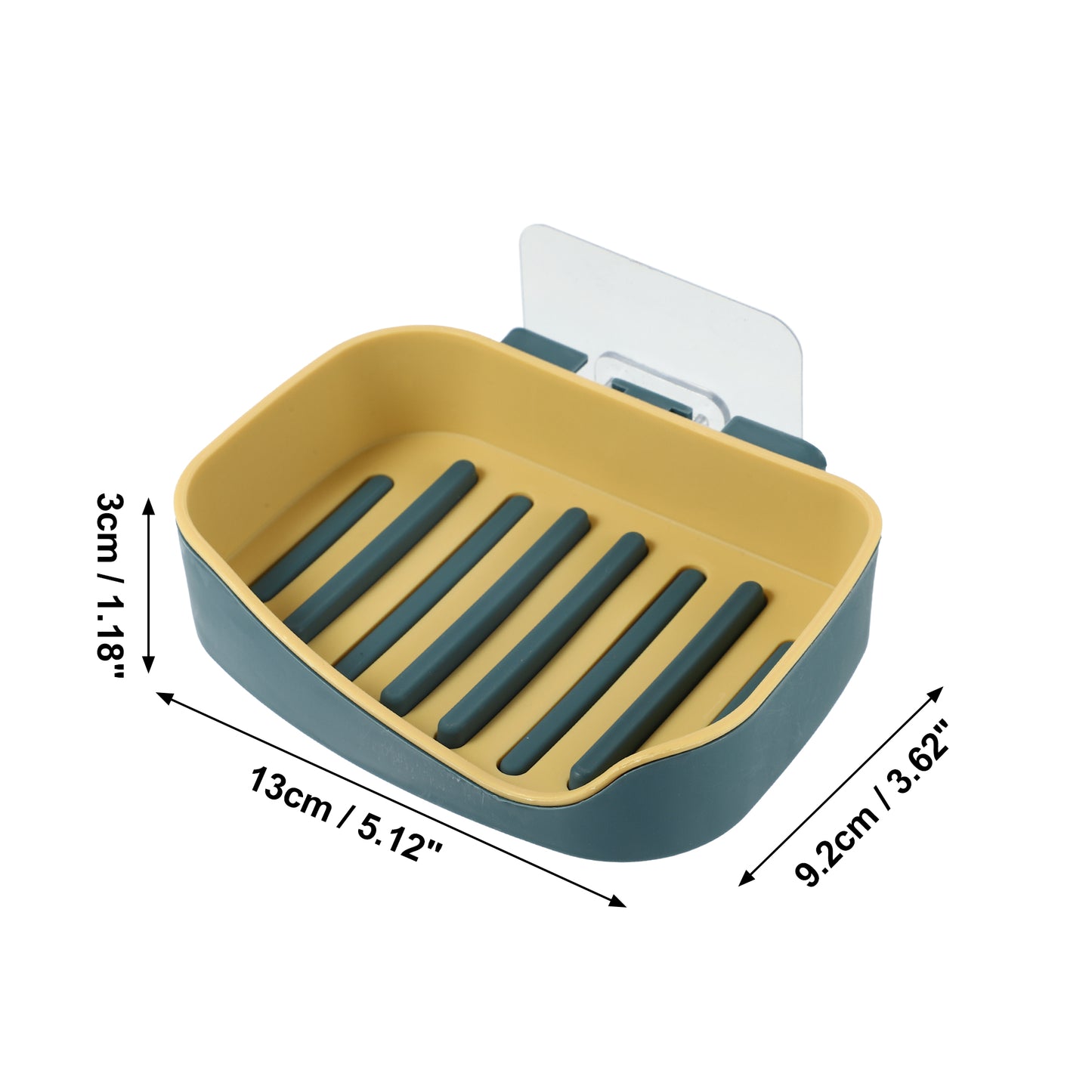 1 Pc Plastic Soap Dish Drill Free Wall Mounted Soap Holder, 13x9.2cm Yellow