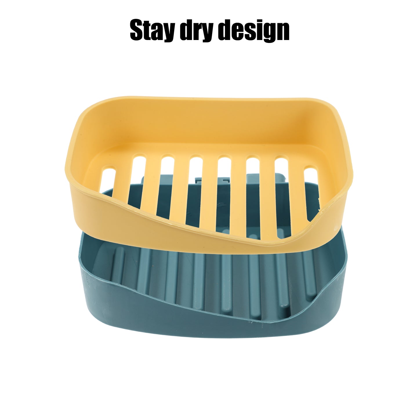 1 Pc Plastic Soap Dish Drill Free Wall Mounted Soap Holder, 13x9.2cm Yellow