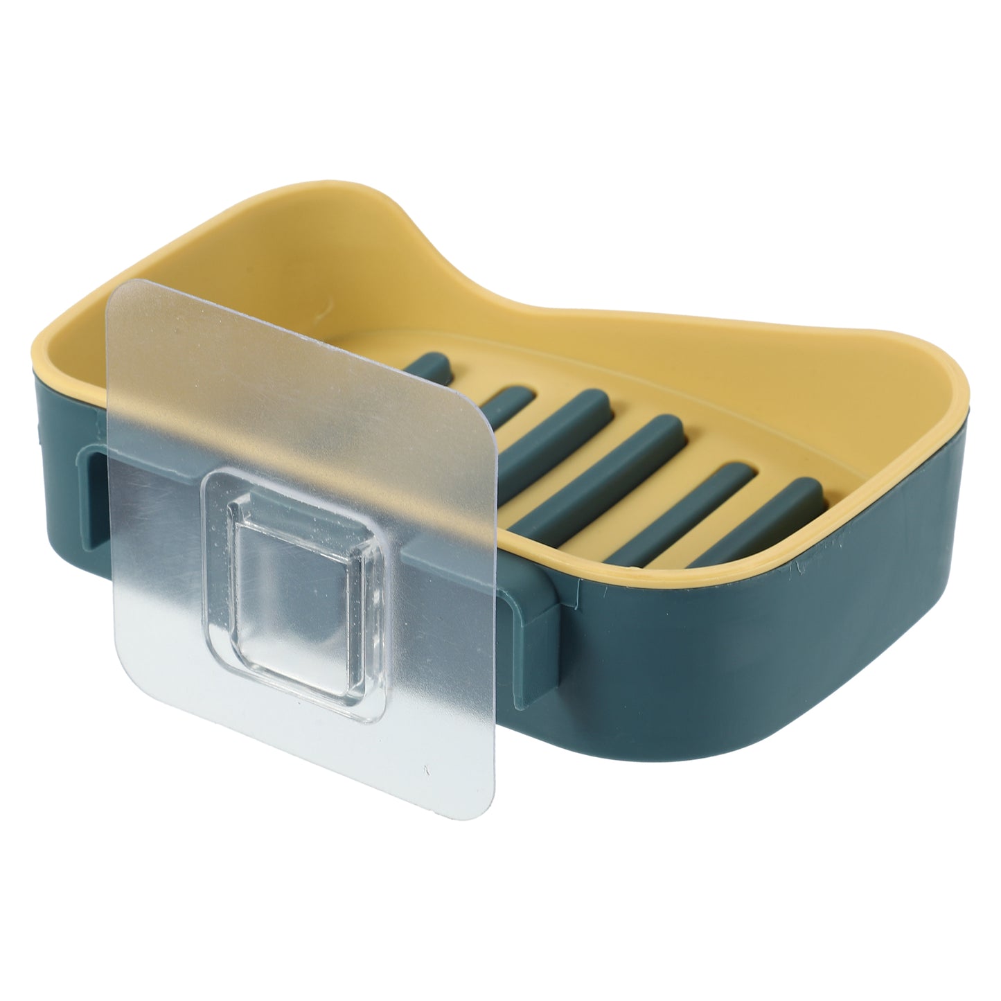 1 Pc Plastic Soap Dish Drill Free Wall Mounted Soap Holder, 13x9.2cm Yellow
