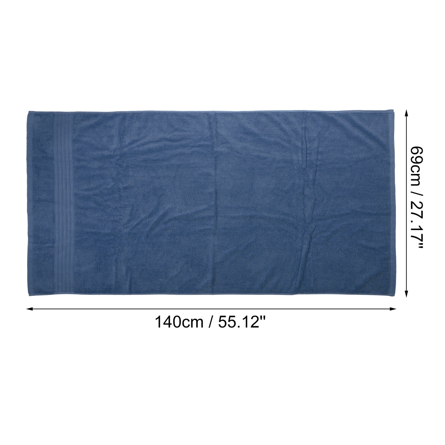 1 Pc Classic Soft Absorbent Cotton Bath Towel, Deep Blue 55.12"x27.17"