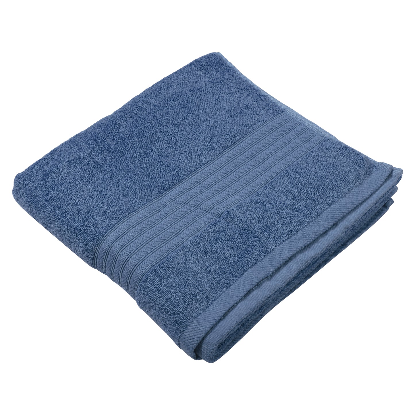 1 Pc Classic Soft Absorbent Cotton Bath Towel, Deep Blue 55.12"x27.17"